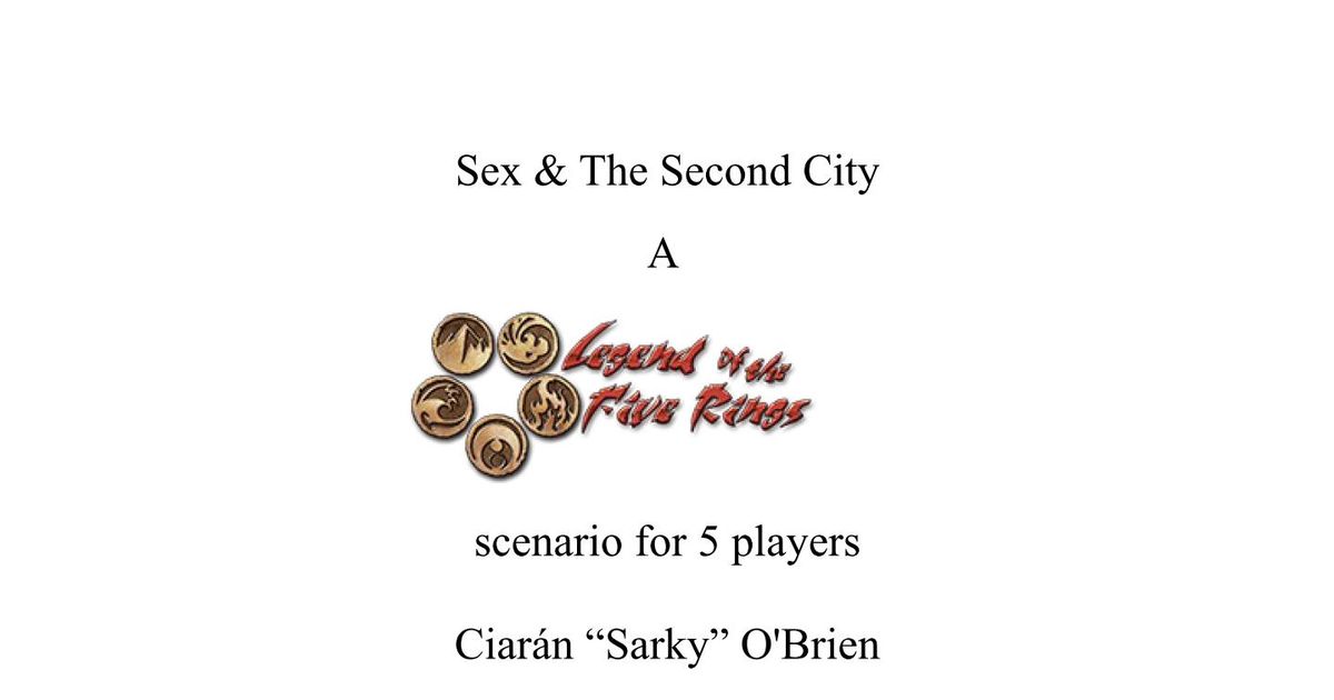 Sex And The Second City RPG Item RPGGeek