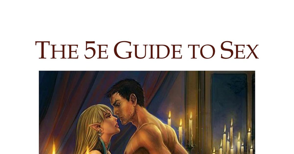 The 5E Guide To Sex RPG Item RPGGeek