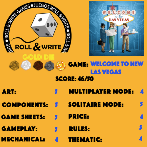 Stamps Juegos Roll Write Welcome To New Las Vegas Juegos Roll Write Boardgamegeek