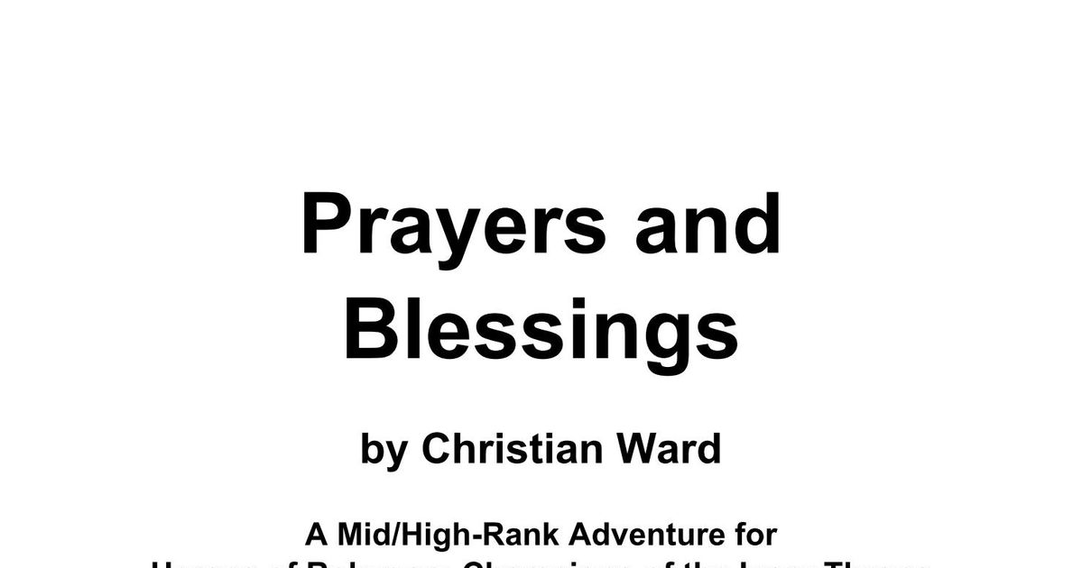 CIT43: Prayers and Blessings | RPG Item | RPGGeek