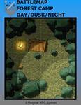 RPG Item: Battlemap Forest Camp Day/Dusk/Night