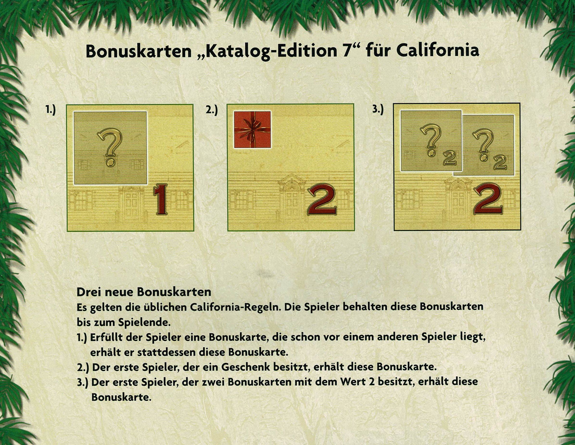 California: Bonuskarten Katalogedition 7