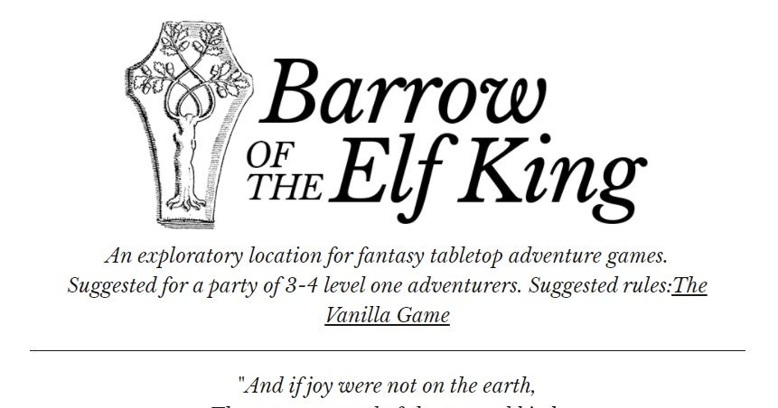 Barrow of the Elf King | RPG Item | RPGGeek
