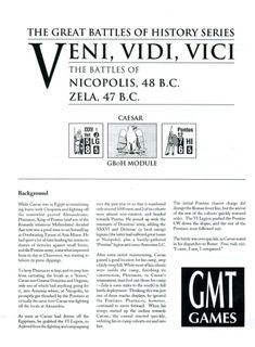 The Great Battles of Julius Caesar: The Civil Wars 48-45 B.C. – Veni Vidi Vici: The Battles of Nicopolis 48 B.C. Zela 47 B.C.