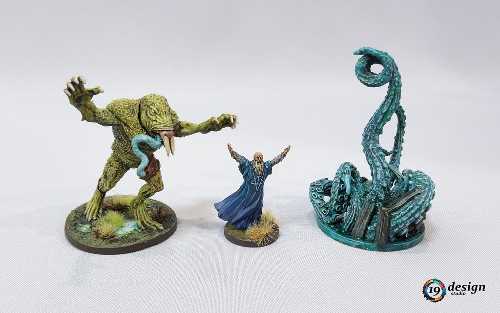 Painted Miniatures From Hellboy: The Board Game | Hellboy: The Board Game