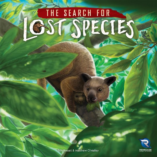 The Search for Lost Species, Renegade Game Studios, 2022 — front cover (image provided by the publisher)