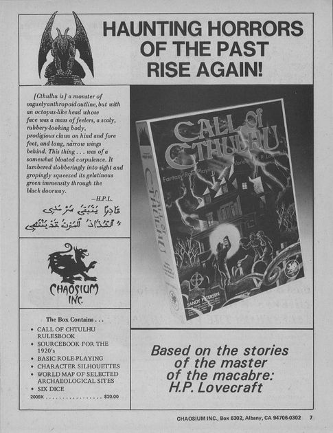 call of cthulhu rpg all books