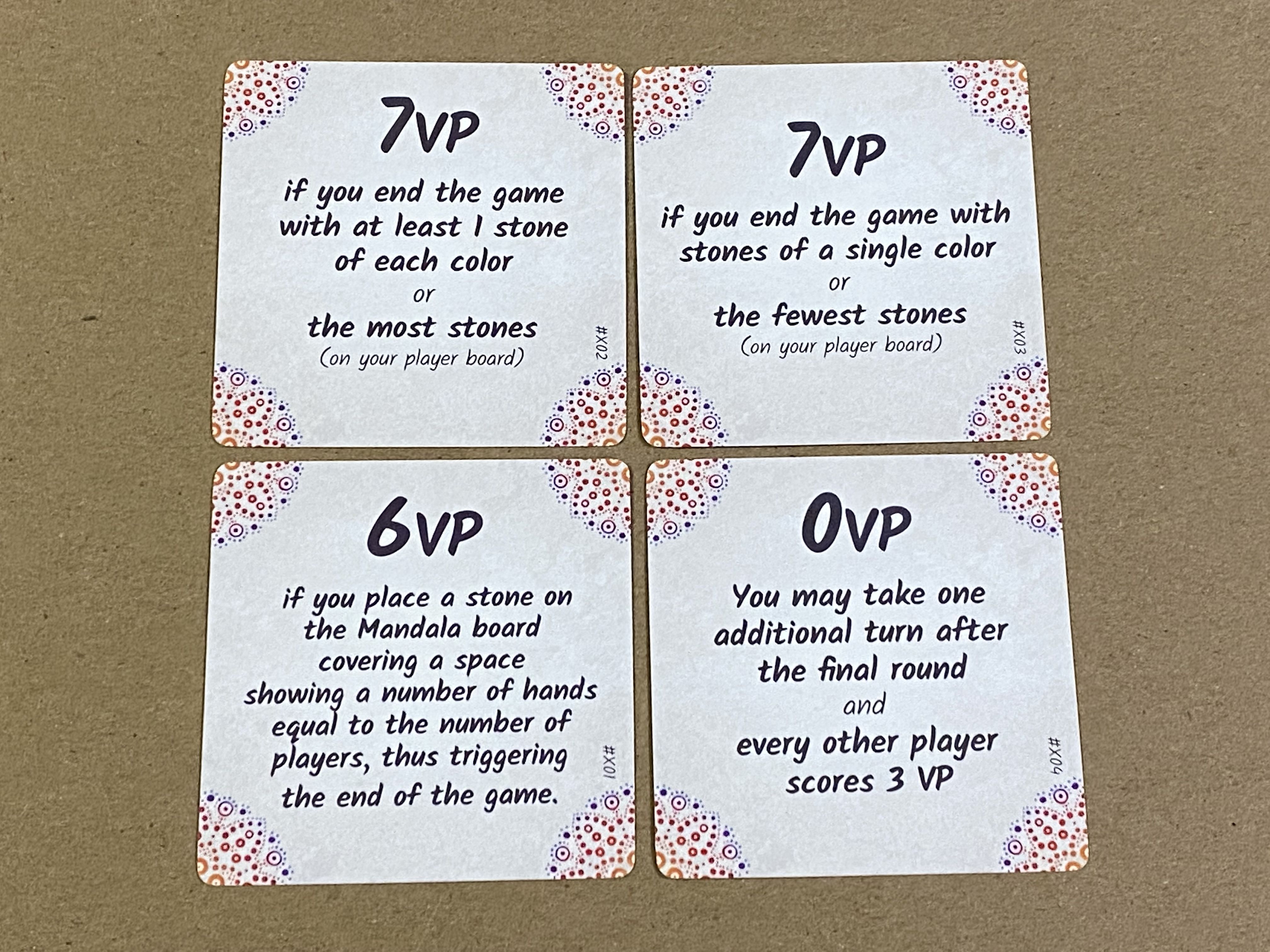 Mandala Stones: Dice Tower 2021 Objective Cards