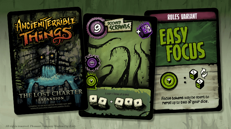 Ancient Terrible Things: Easy Focus and Doomed Scrawls Promo Cards doboz
