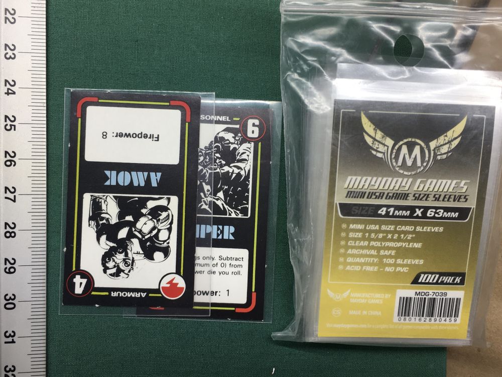 Card sleeve sizes Rogue Trooper