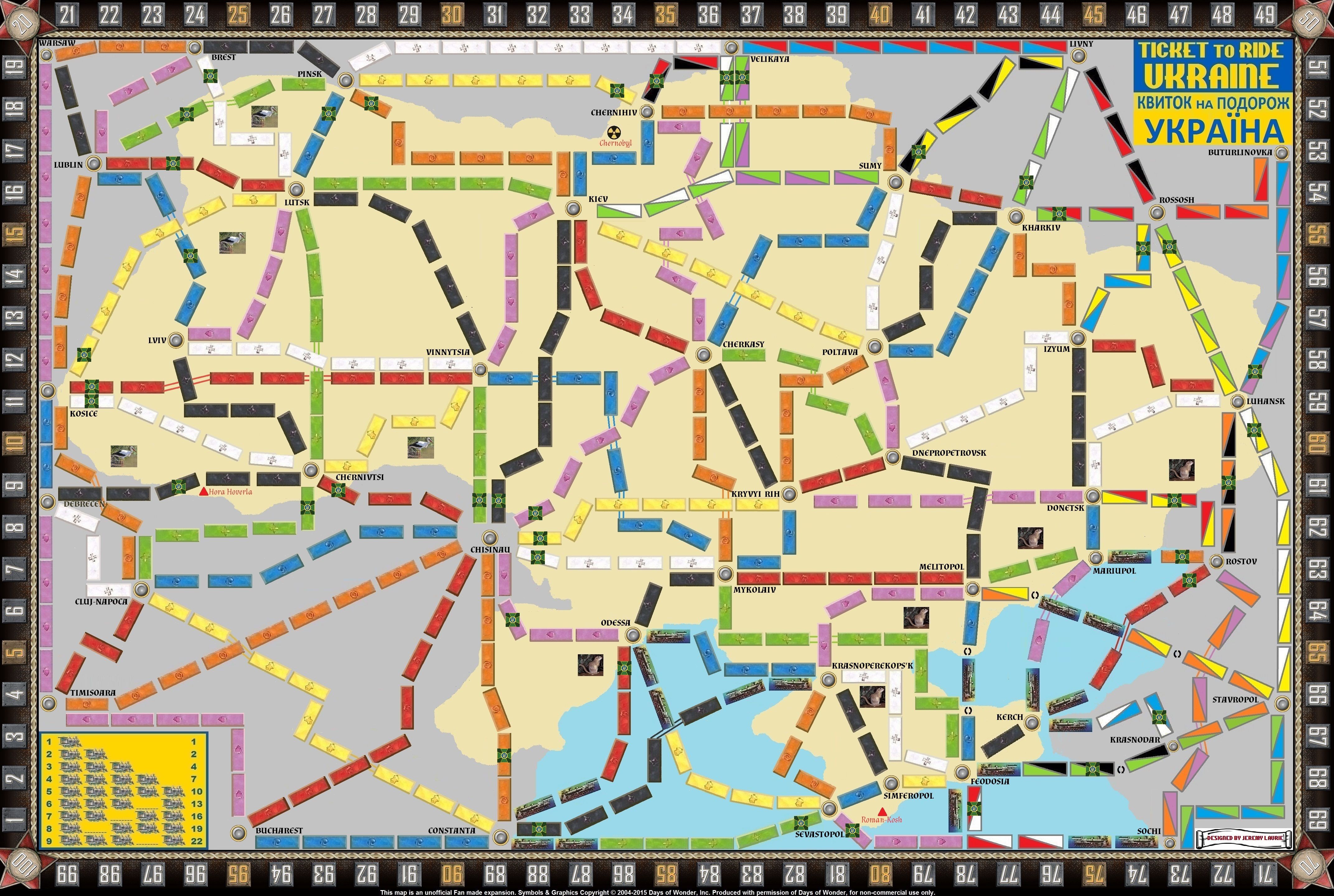 Ukraine (fan expansion for Ticket to Ride)