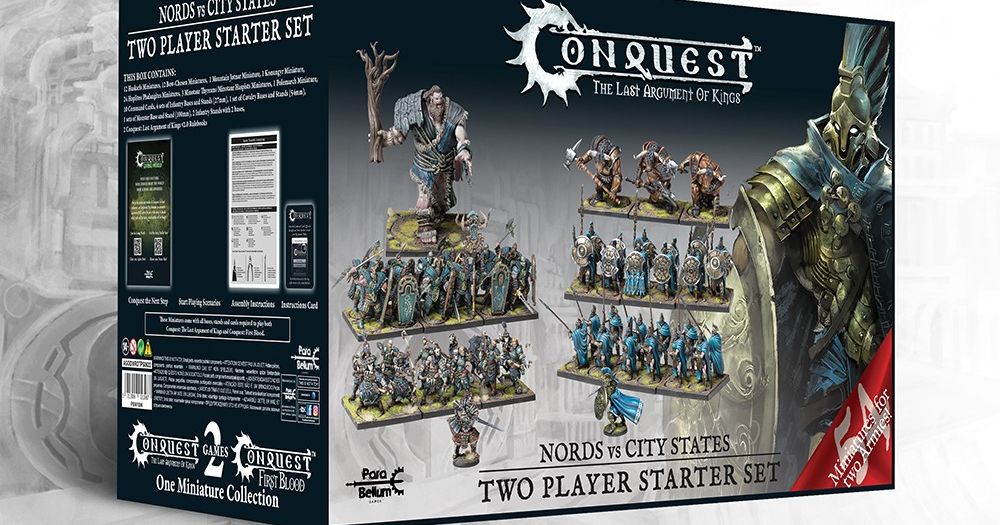 Conquest Two Player Starter Set Nords Vs City States Board Game