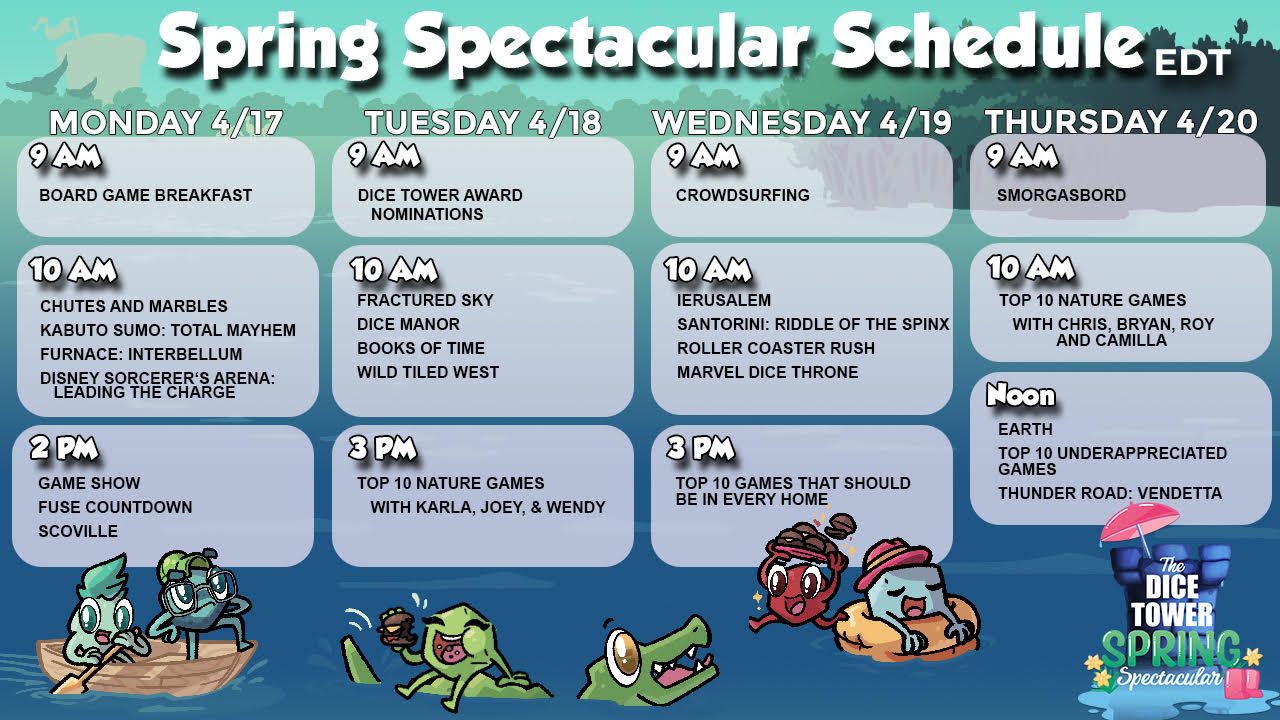 2023 Spring Spectacular Schedule The Dice Tower