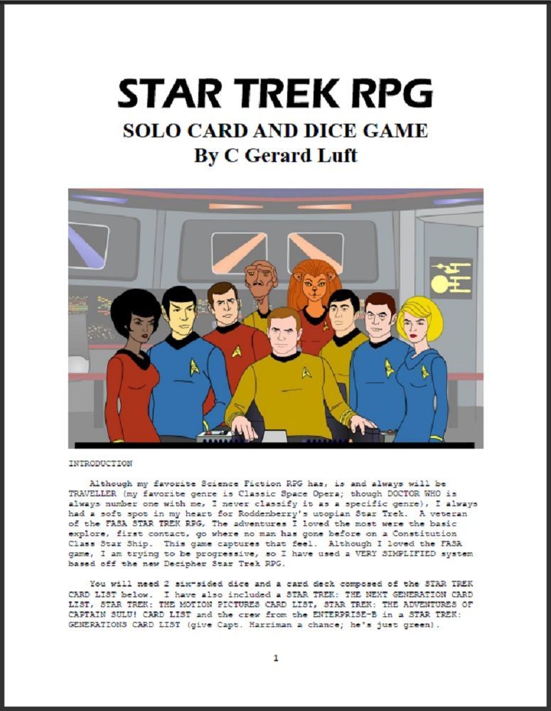 Star Trek RPG Solo Card and Dice Game cover