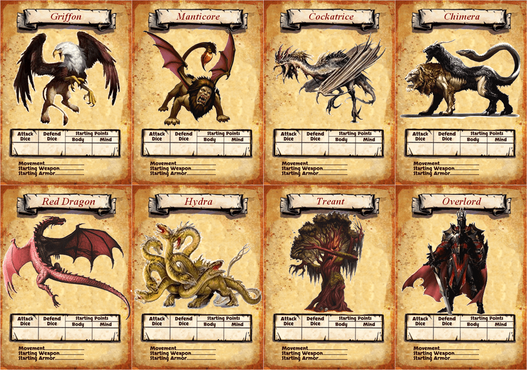 Custom monster cards HeroQuest