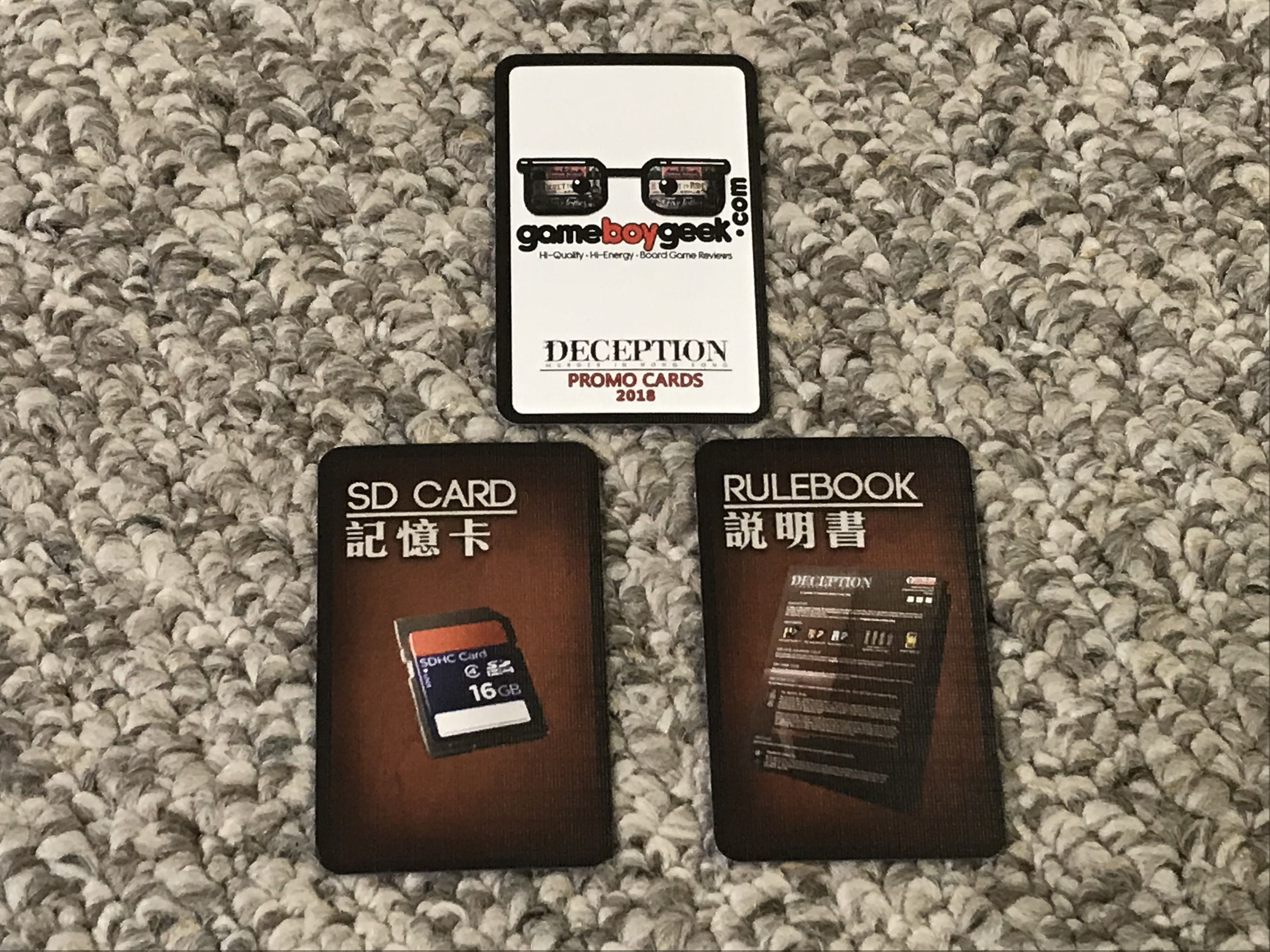 Deception: Murder in Hong Kong – Game Boy Geek Season 6 Kickstarter Promo Cards