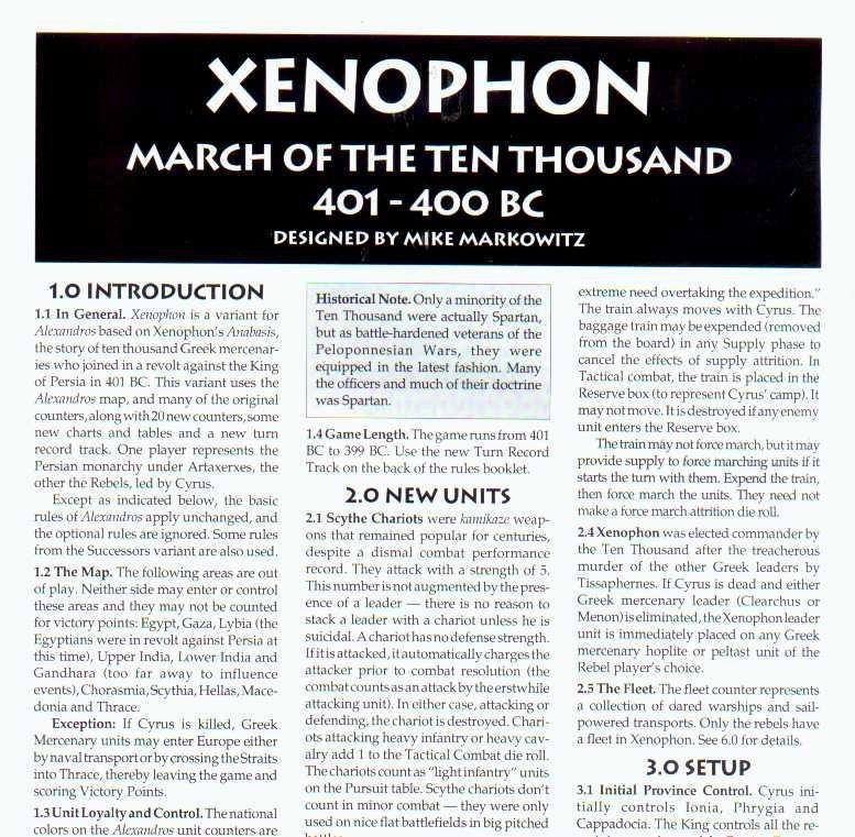 Xenophon: March of the Ten Thousand 401 - 400 BC