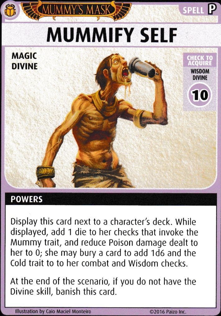 Pathfinder Adventure Card Game: Mummy's Mask – "Mummify Self" Promo Card