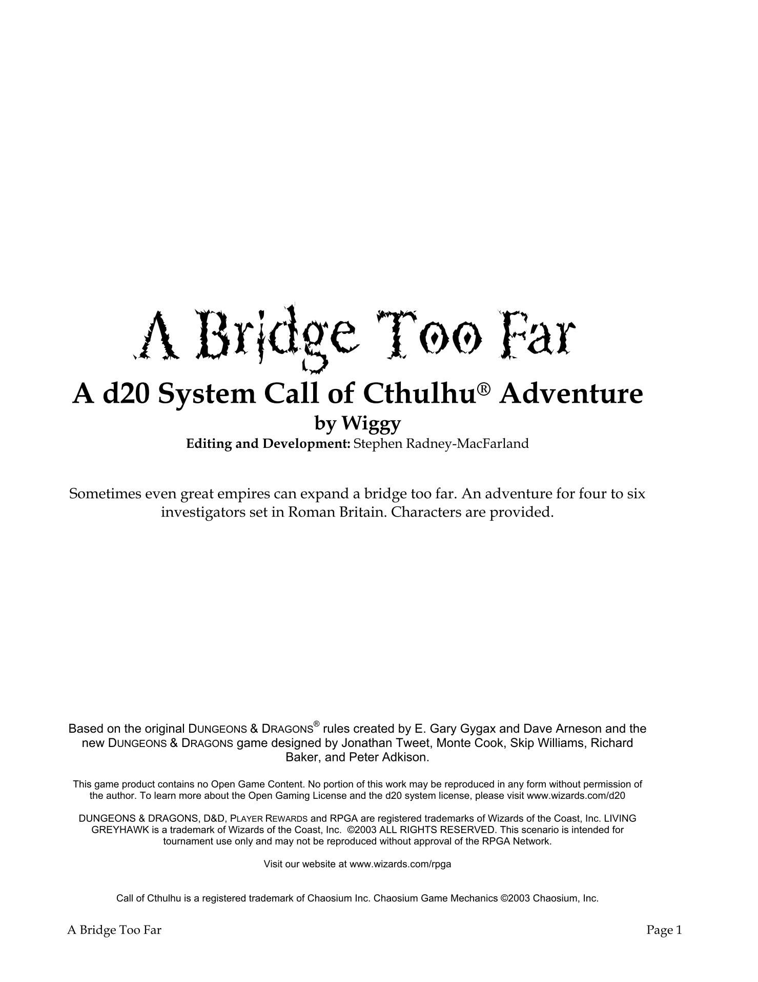 A Bridge Too Far box art