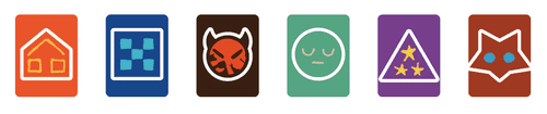 Oath preliminary suit icons for Order, Hearth, Discord, Arcane, Beast, and Nomad