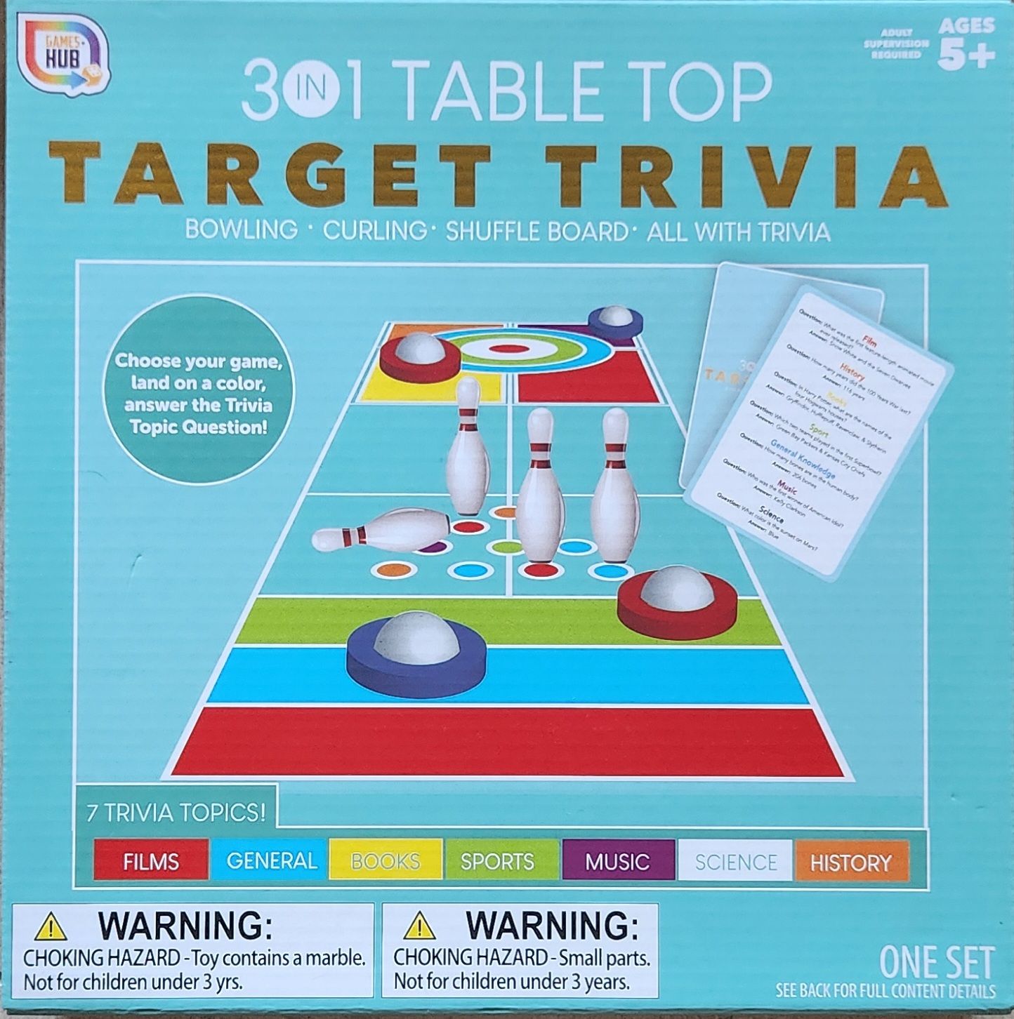 3 in 1 Table Top Target Trivia box art