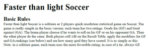 Faster than light Soccer