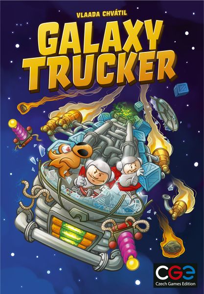 Galaxy Trucker, Czech Games Edition, 2021 — front cover, second edition (image provided by the publisher)