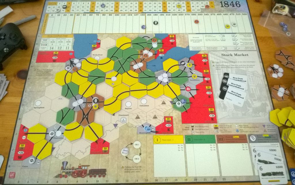 An 1846 Solo session (three-player game) | 1846: The Race for the Midwest