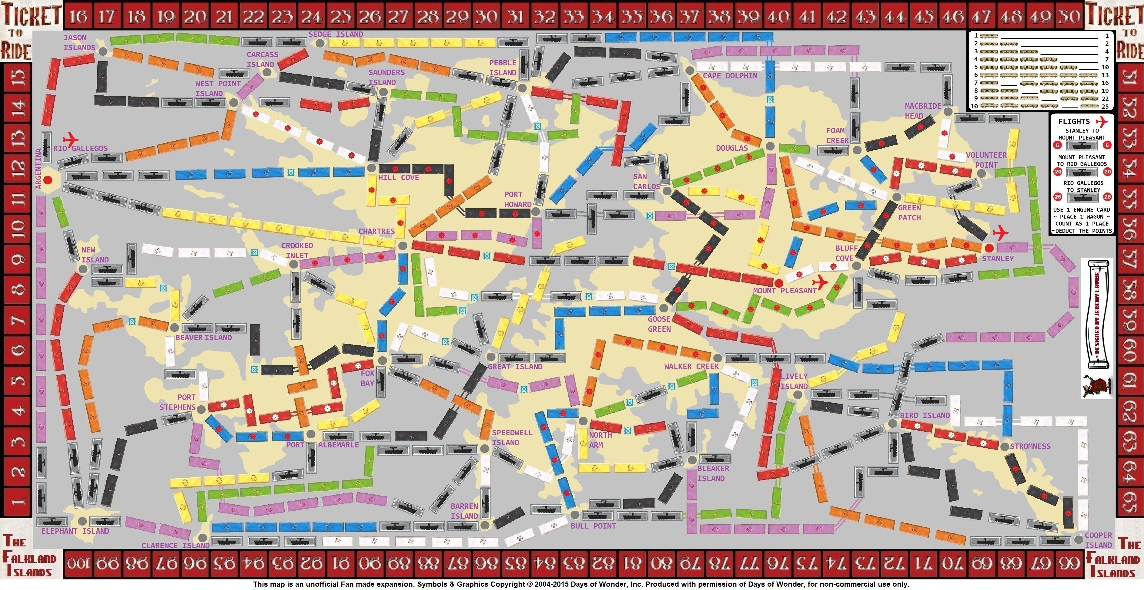 Falkland Islands (fan expansion for Ticket to Ride)