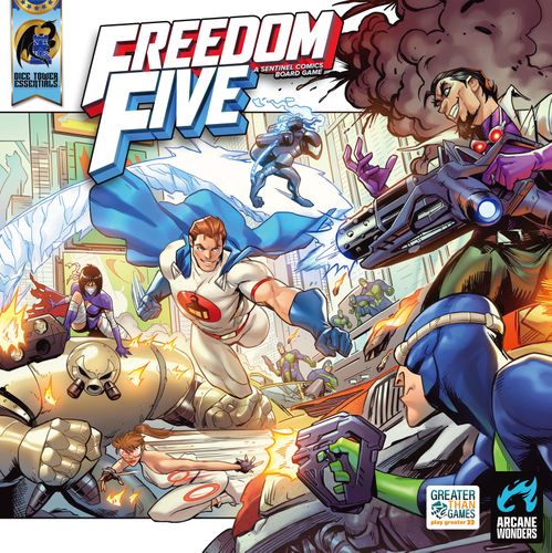 Caja del juego Freedom Five: A Sentinel Comics Board Game