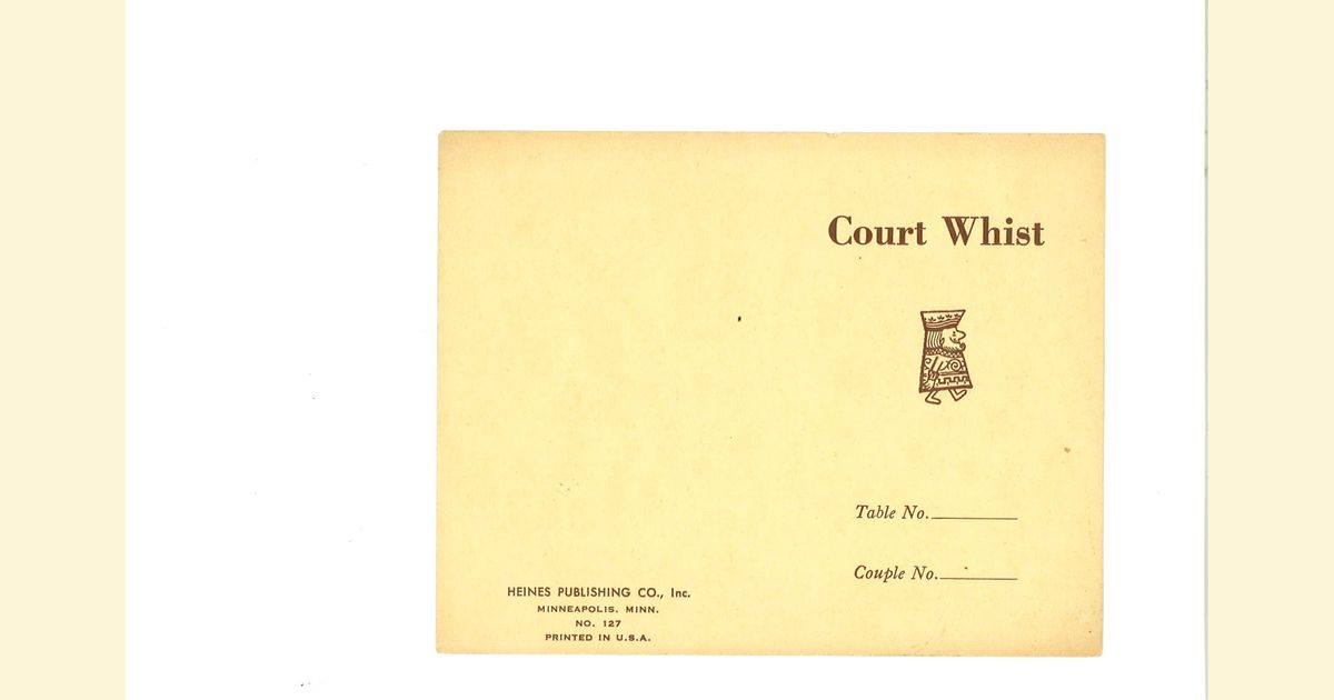 Scoring Sheet Court Whist