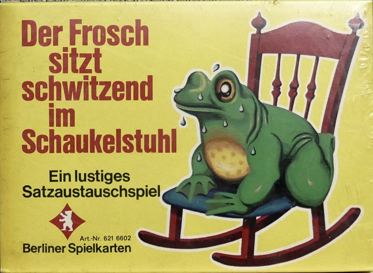 Der Frosch sitzt schwitzend im Schaukelstuhl