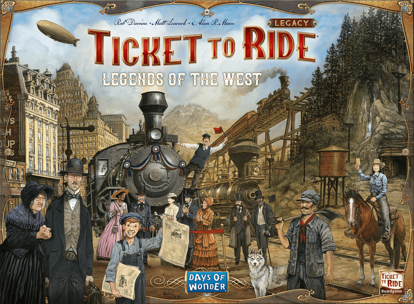 Ticket to Ride Legacy: Legends of the West, Days of Wonder, 2023 — front cover (image provided by the publisher)