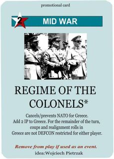 Twilight Struggle: Regime of the Colonels Promo Card