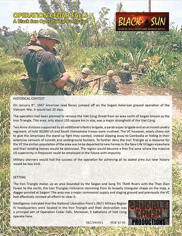 Operation Cedar Falls: A Black Sun Operational Campaign