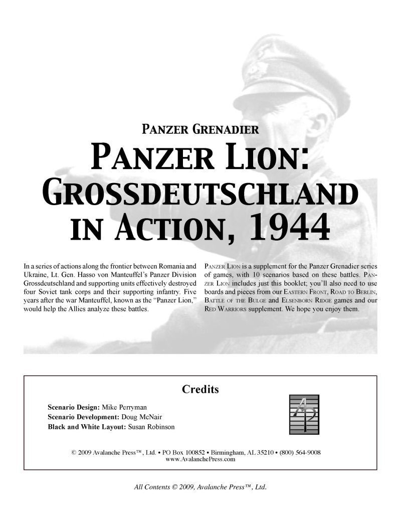 Panzer Grenadier: Panzer Lion – Grossdeutschland in Action, 1944