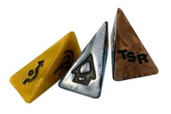Dragon Dice TSR Medallion Gold Silver and Bronze Set of 3 Die SFR TSR NEW