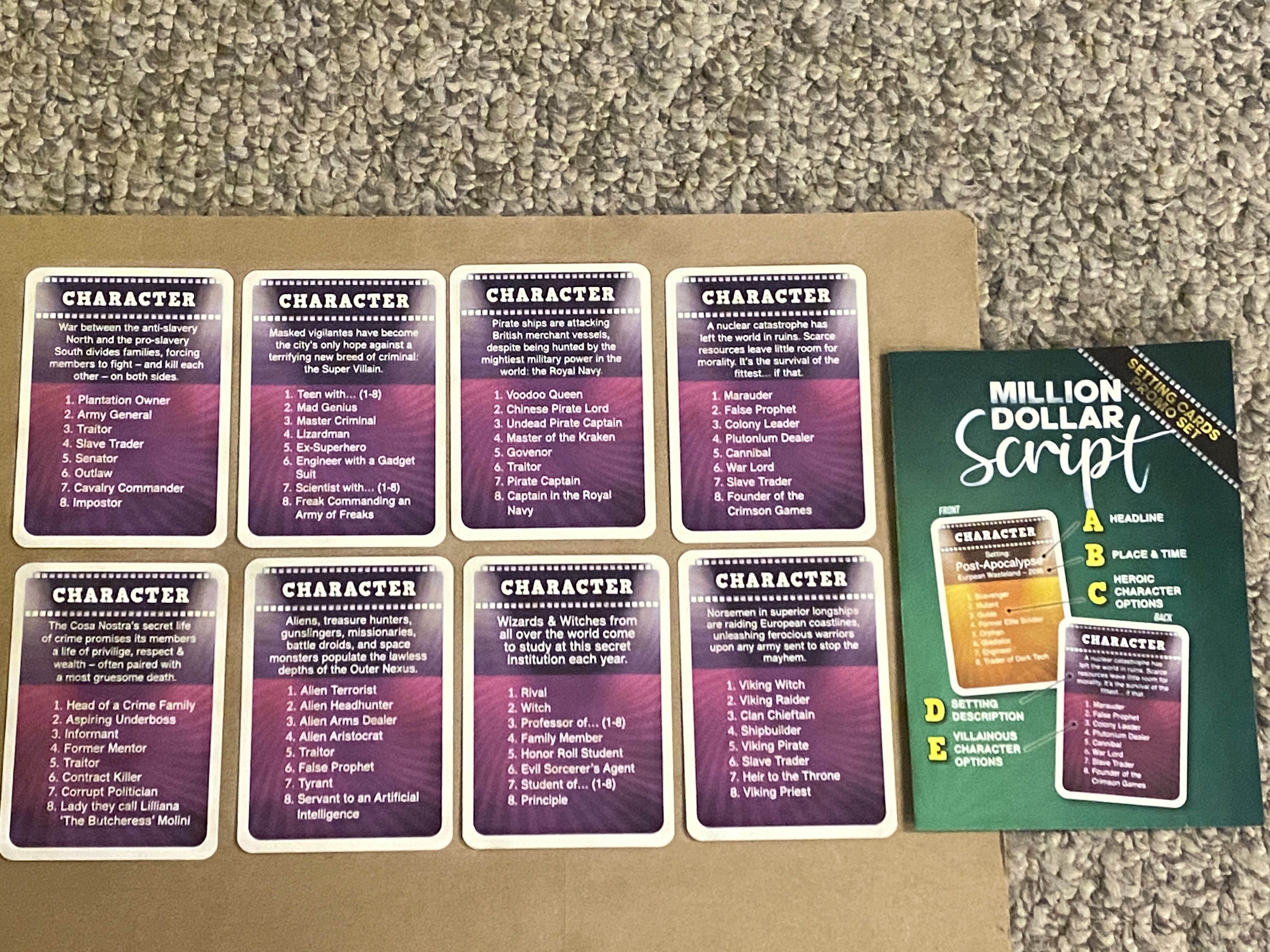 Million Dollar Script: Setting Cards Promo Set