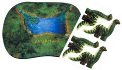 Evolution: Watering Hole Playmat and Dino Stickers