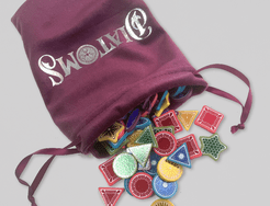 Diatoms: Wooden Pieces & Velvet Bag