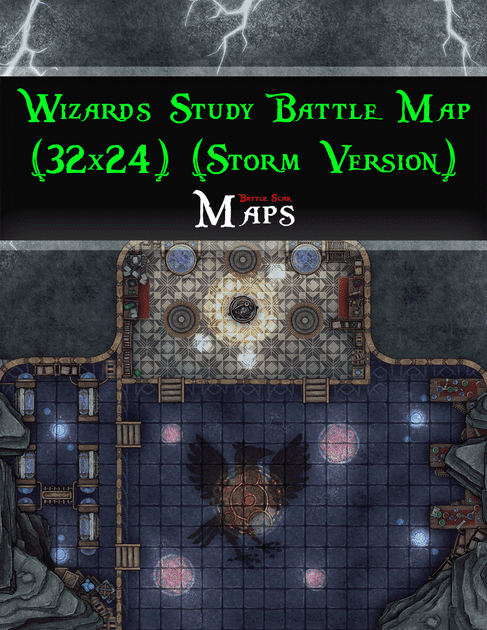 Wizard's Study Battle Map (32x24) (Storm Version) | RPG Item | RPGGeek
