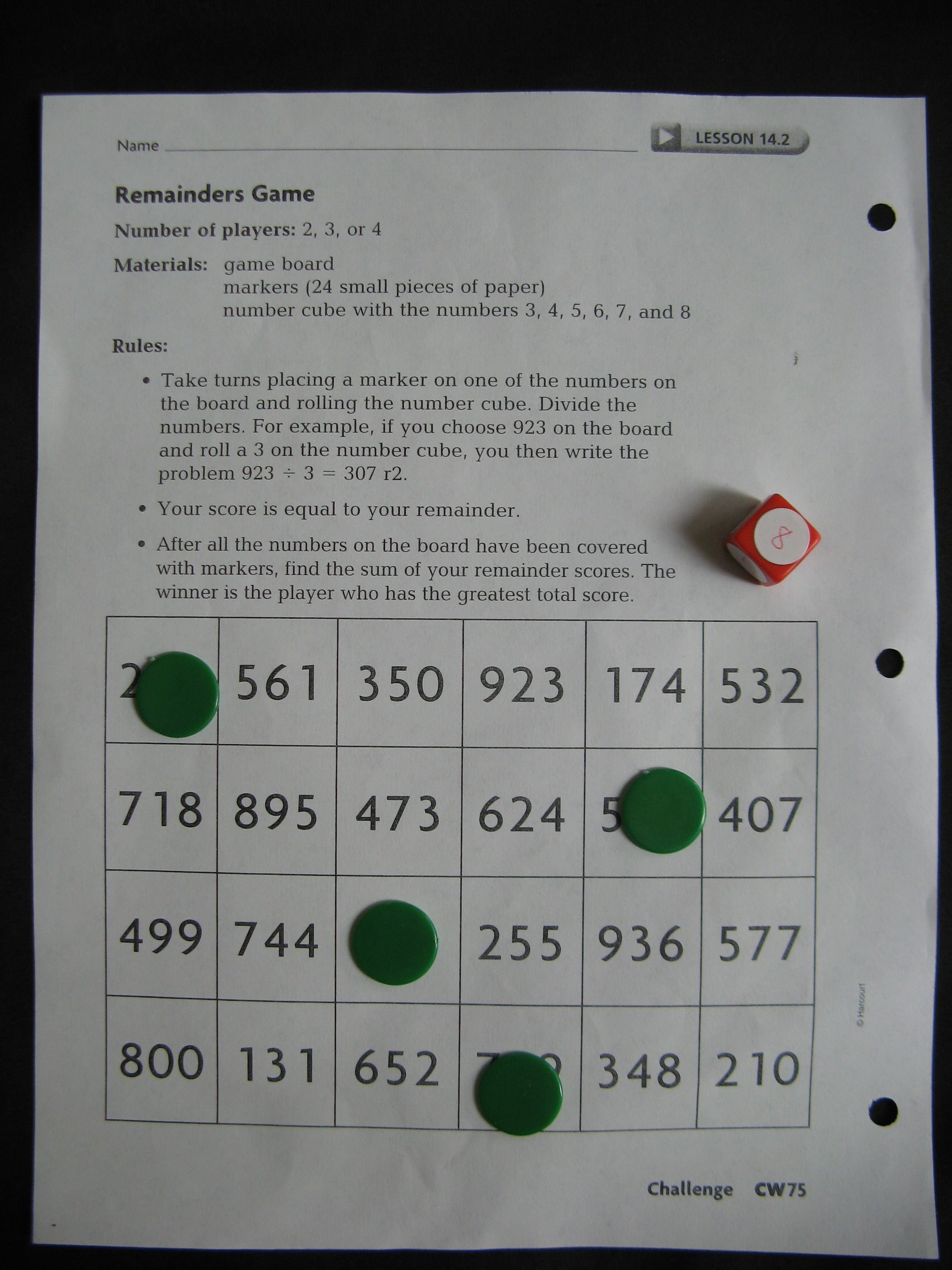 Remainders Game