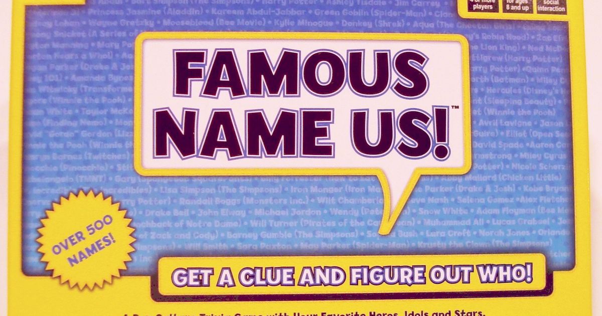 Famous Name Us! Board Game BoardGameGeek