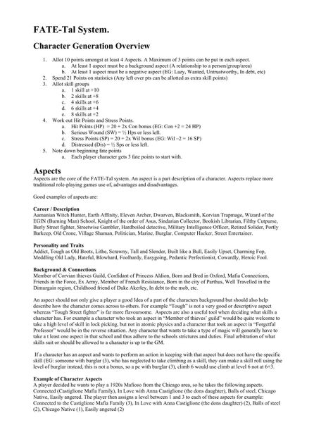 FATE-Tal System | RPG Item | RPGGeek