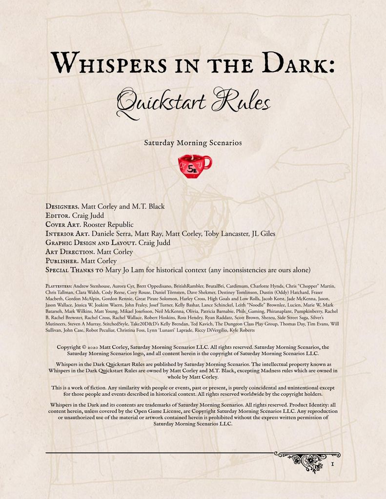 Whispers In The Dark Quickstart Rules Image Boardgamegeek