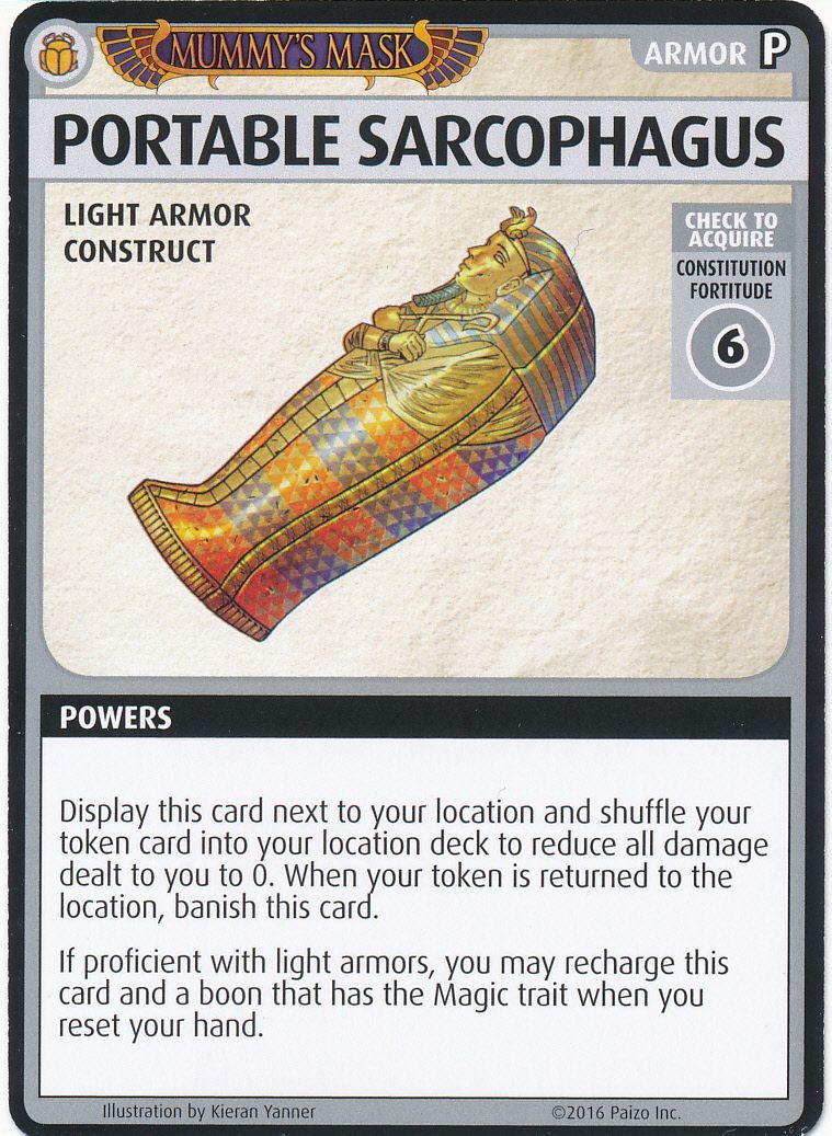 Pathfinder Adventure Card Game: Mummy's Mask – "Portable Sarcophagus" Promo Card