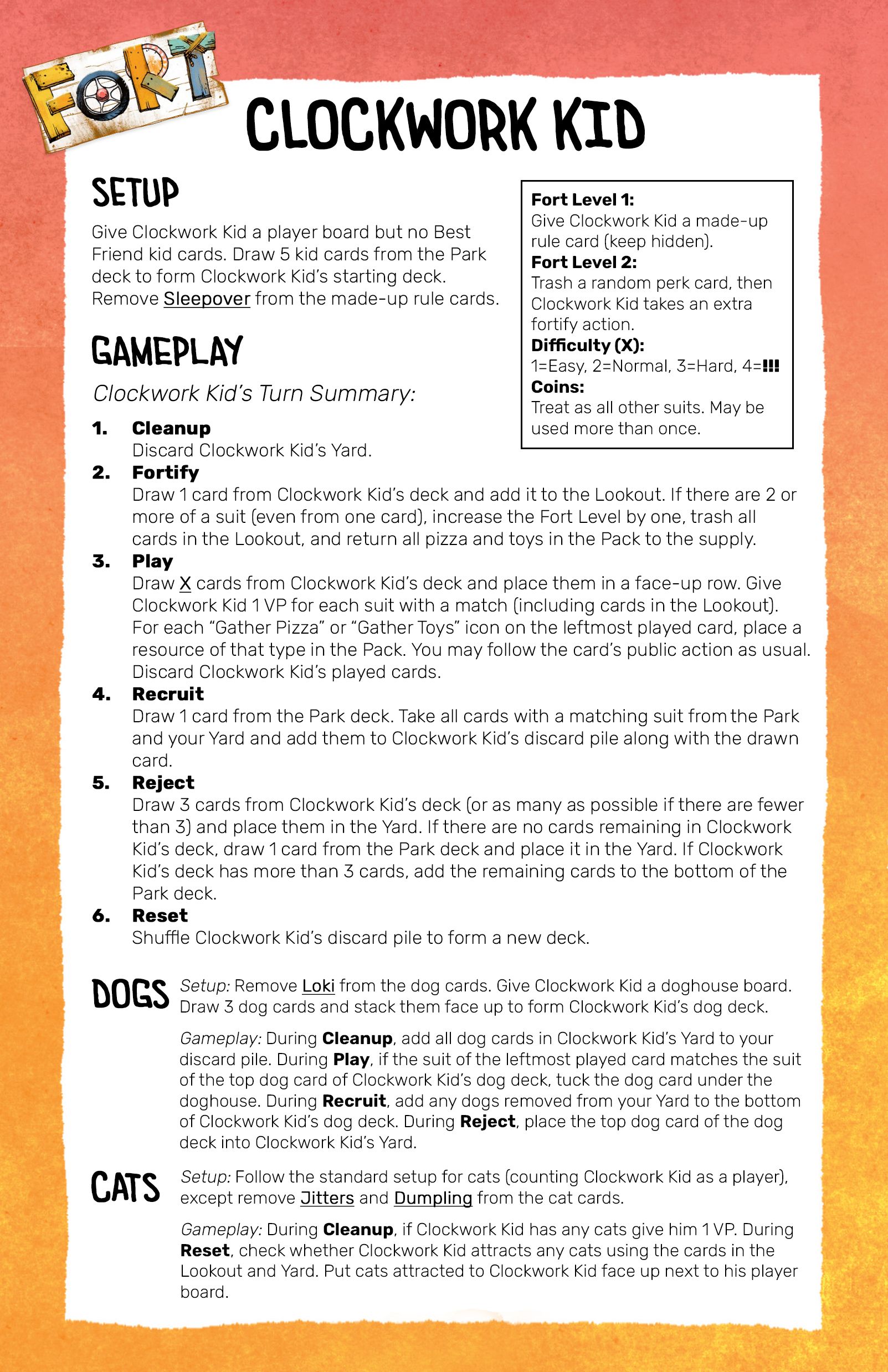 Fort Solo Clockwork Kid Fort