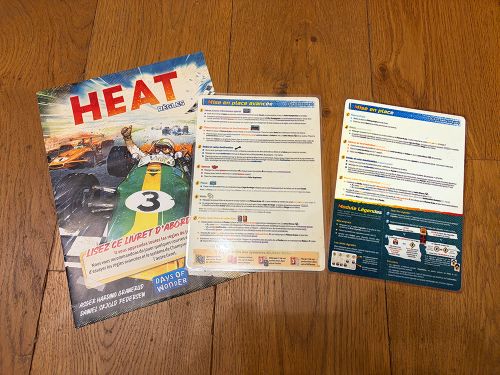Heat summary sheet for game setup | Heat: Pedal to the Metal
