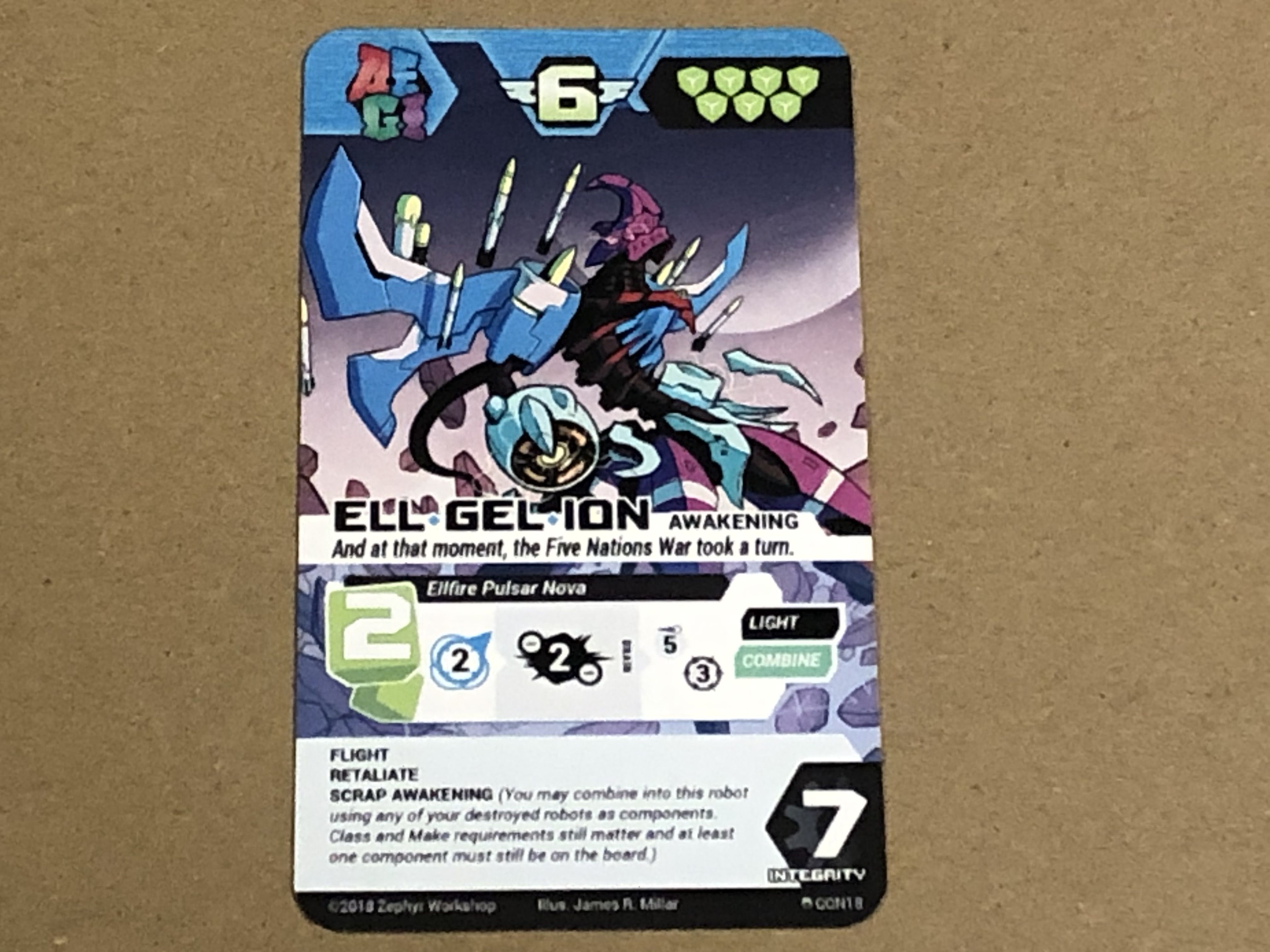 A.E.G.I.S.: Combining Robot Strategy Game – Ell Gel Ion Promo Card