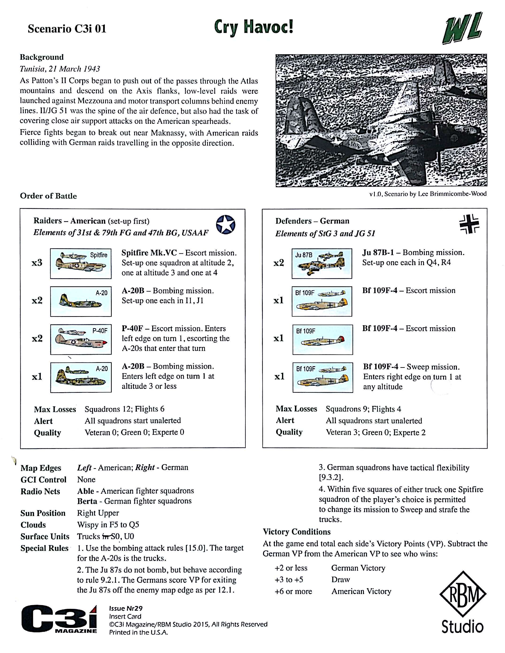 Wing Leader: Victories C3i #29 Scenarios